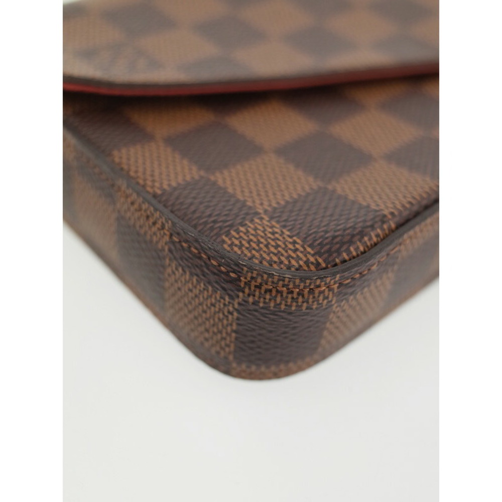 Louis Vuitton Shoulder Felicie Bag Bag Pochette Damier Clutch Ebene Chain Brown - Picture 5 of 5